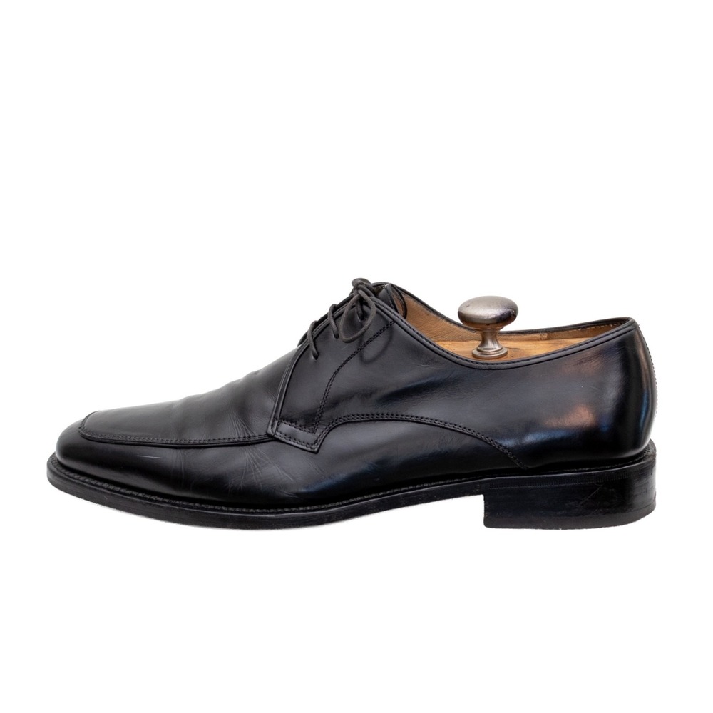 Salvatore Ferragamo Black Apron Toe Derby Dress Shoes Mens US 10.5 D UK 9.5 - Picture 2 of 14